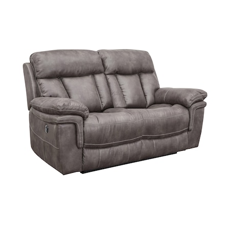 Armen Living Estelle Power Loveseat in Gunmetal Fabric LCES2GM
